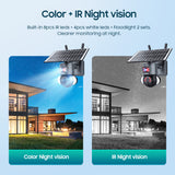 4G Solar Panel With Battery-powered 3MP Sound and Light Alarm Color Night Vision Outdoor Security PTZ Camera