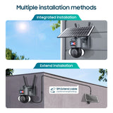 4G Solar Panel With Battery-powered 3MP Sound and Light Alarm Color Night Vision Outdoor Security PTZ Camera