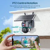 4G Solar Panel With Battery-powered 3MP Sound and Light Alarm Color Night Vision Outdoor Security PTZ Camera