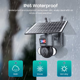 4G Solar Panel With Battery-powered 3MP Sound and Light Alarm Color Night Vision Outdoor Security PTZ Camera