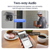 6MP Dual Lens Super HD 4G Celullar Security PTZ Camera With Solar Panel And Flood Light Color Night Version PIR Motion Detection WiFi Battery Cam